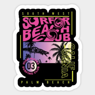 California Surfer Beach club Sticker